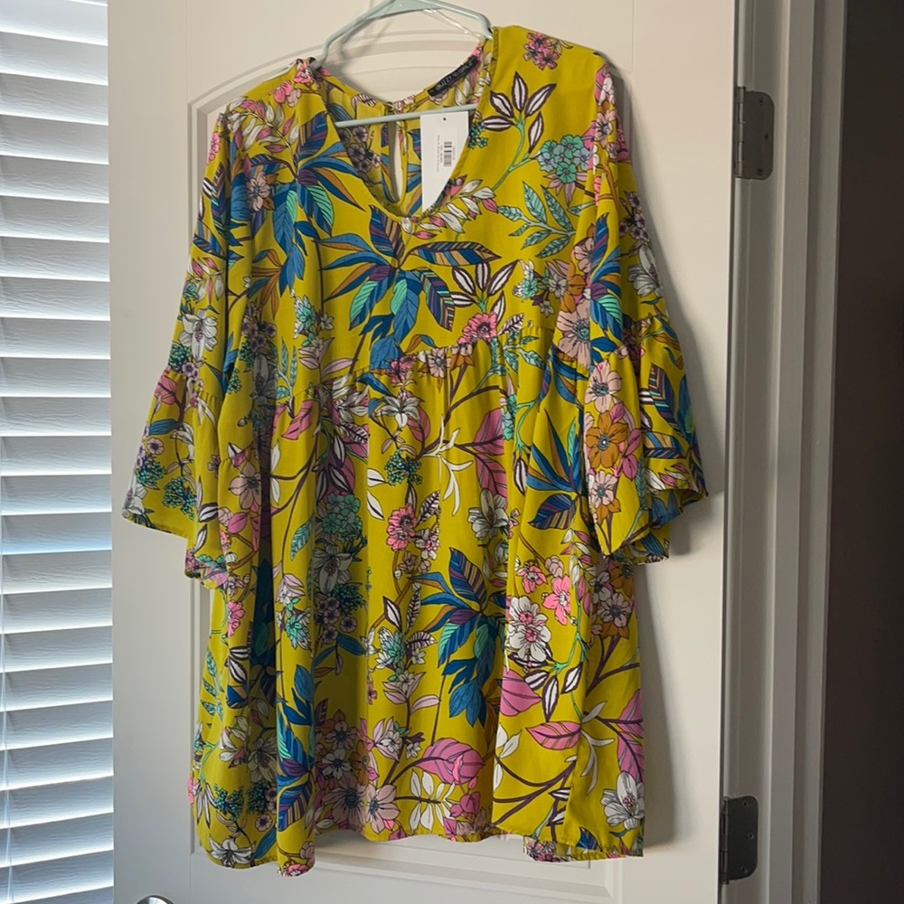 Yellow floral Top 3xl